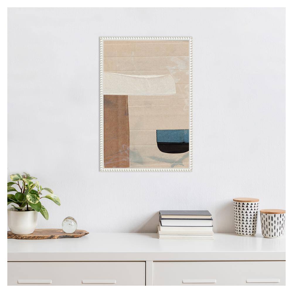 16"x23" Sauna Serenity Abstract Canvas Art with White Beaded Frame