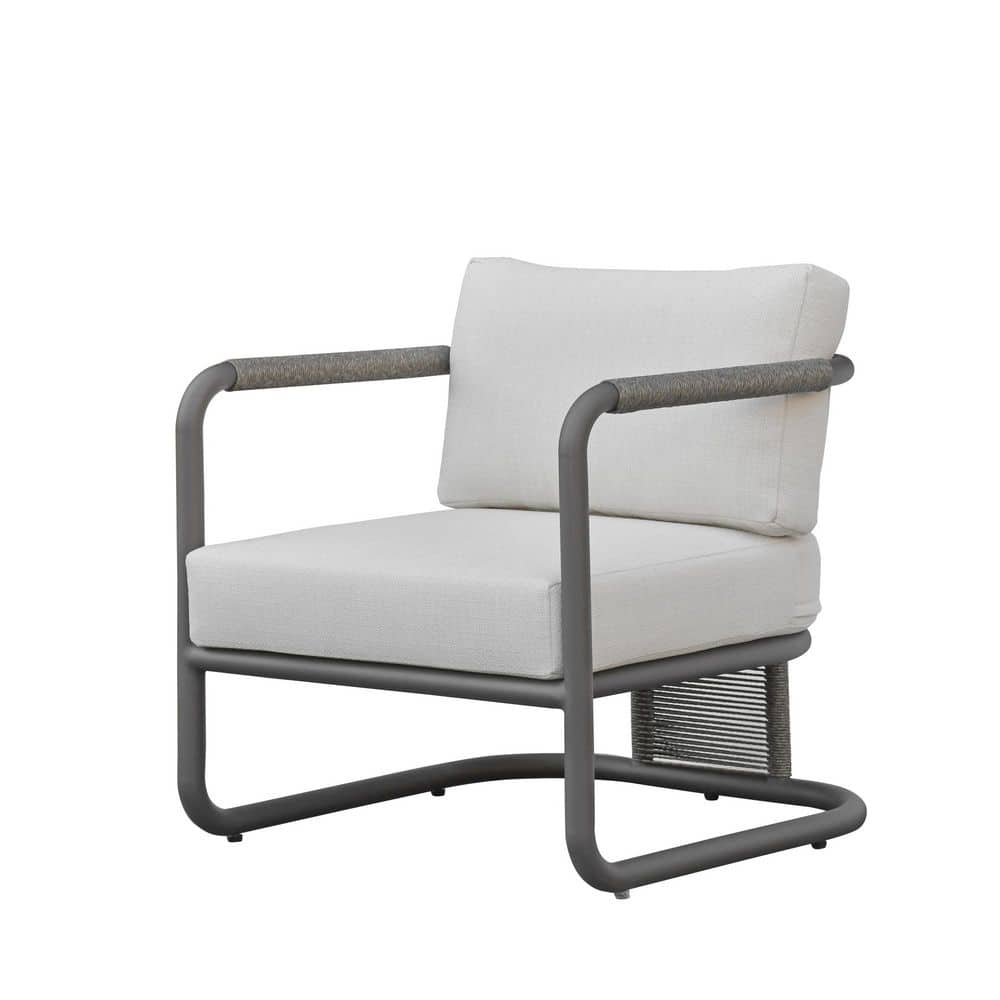 Dorado Outdoor Club Chair in Black Metal with Off-White Olefin Cushions price history on PriceWatchPro