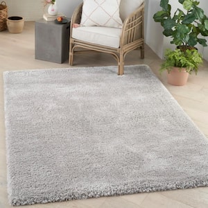 Dreamy Shag Silver 5 ft. x 7 ft. All-over design Contemporary Area Rug