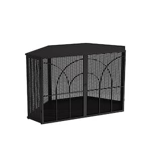 Anky Living Room Dog Cage Furniture Metal Frame with 2 Tempered Glass Doors in Black