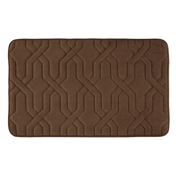 BounceComfort Drona Mocha 20 in. x 32 in. Memory Foam Bath Mat