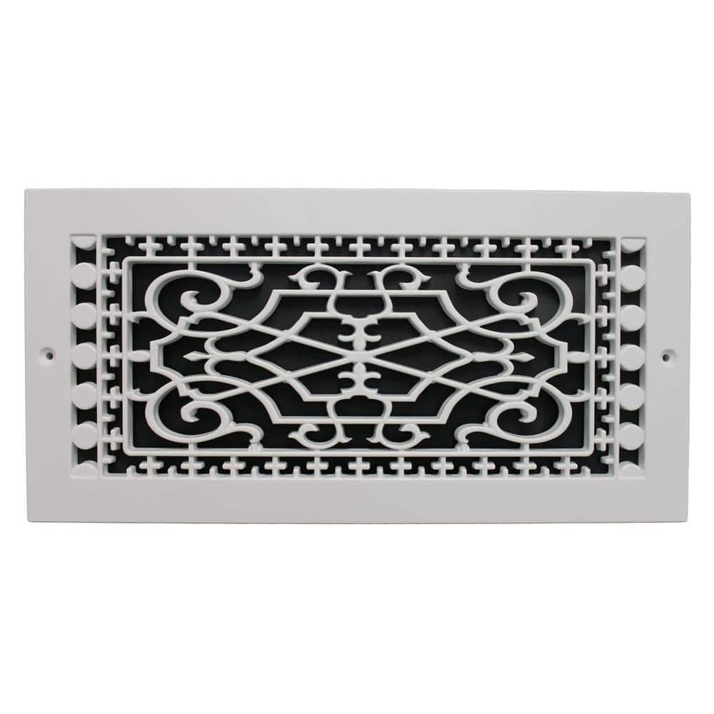 Victorian Base Board 14 in. x 6 in. Opening, 8 in. x 16 in. Overall Size, Polymer Decorative Return Air Grille, White price history on PriceWatchPro