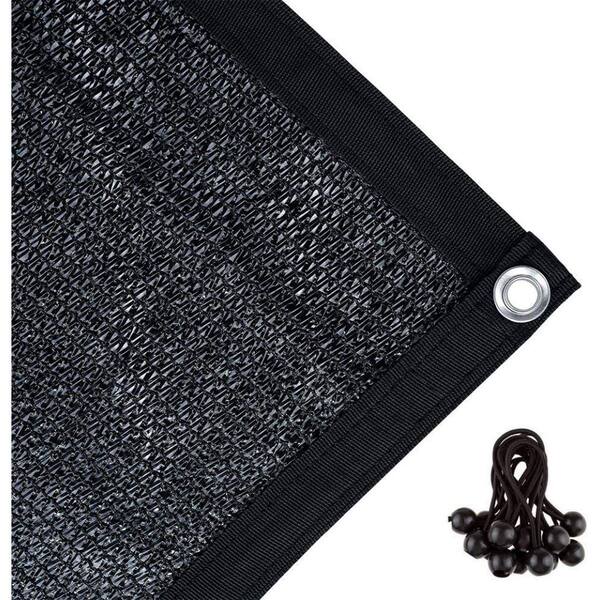Fabric Sewn Edges w/ Grommets 6' x 8' Black Mesh Tarp Screen Shade Net 