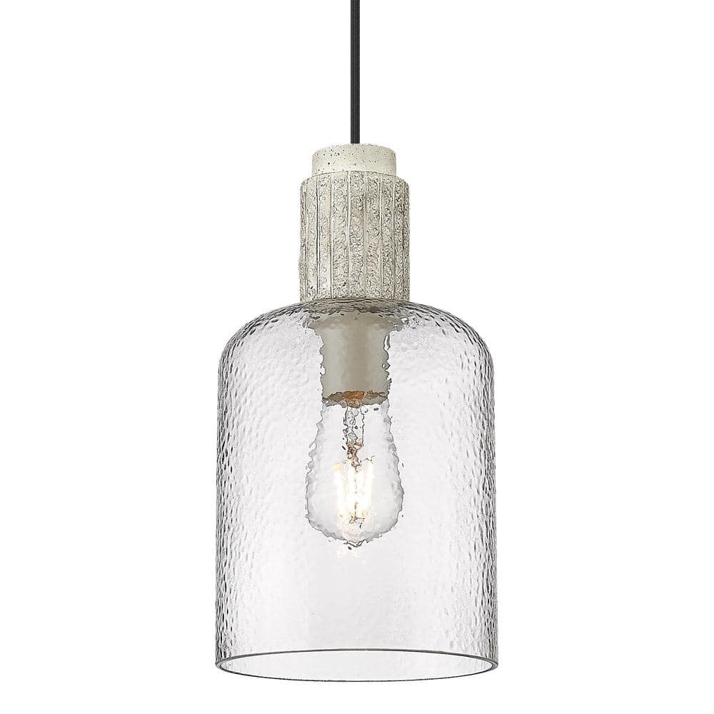 Pedra 1-Light Matte Black Hammered Clear Glass Shaded Small Pendant Light price history on PriceWatchPro