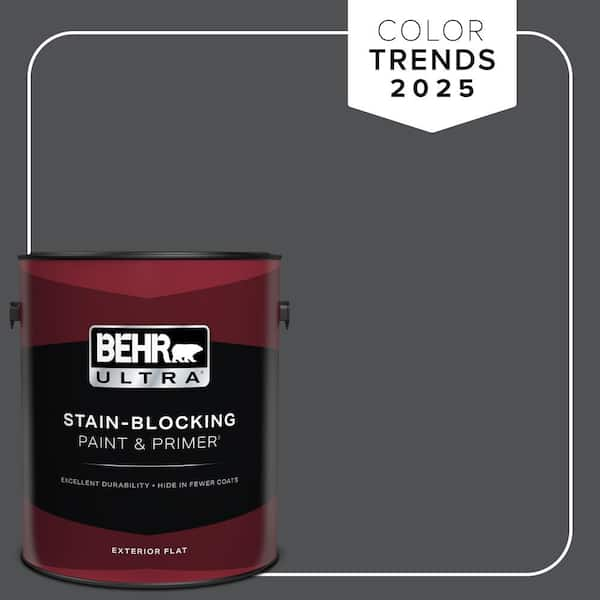 BEHR ULTRA 1 gal. #PPU18-01 Cracked Pepper Flat Exterior Paint & Primer