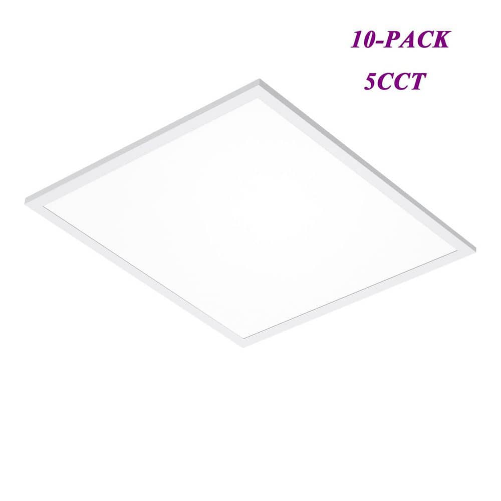 2 ft. x 2 ft. 5500 Lumen White Integrated LED Panel Light 5CCT 0-10V Dimmable Recessed Light Fixture (10-Pack) price history on PriceWatchPro