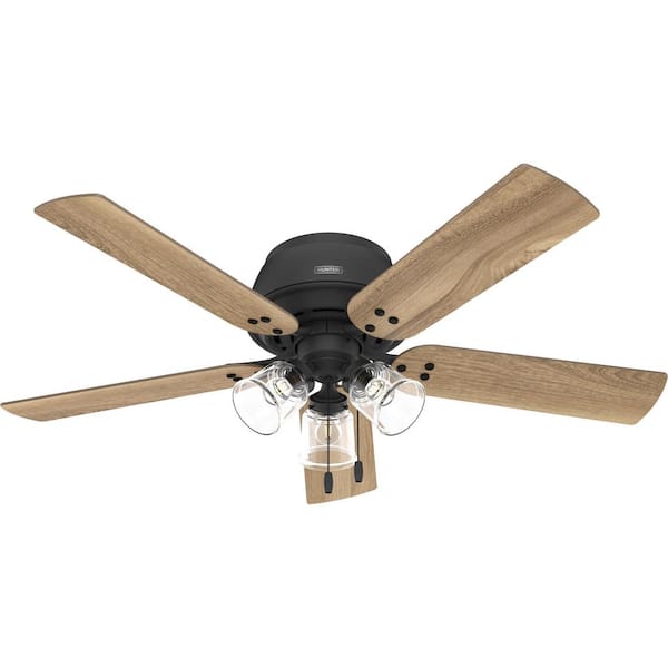 Shady Grove 52 in. Indoor Matte Black Ceiling Fan with Light Kit Included