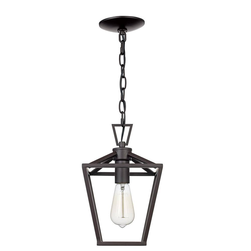 Lacey 8" Rubbed Oil Bronze Farmhouse Mini Pendant Light