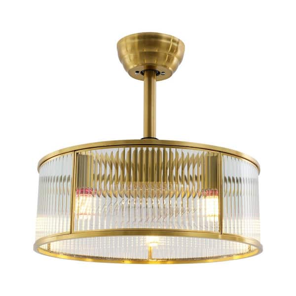 18 in. Indoor Gold Modern Reversible 6-Speed Ceiling Fan with Remote for Bedroom Living Room, No Bulbs Included