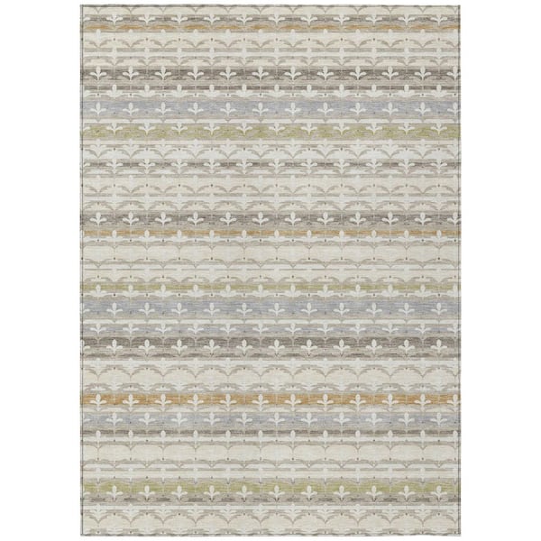 Chantille Machine Washable Indoor/Outdoor Abstract ACN2479 Ivory 3 ft. x 5 ft. Area Rug