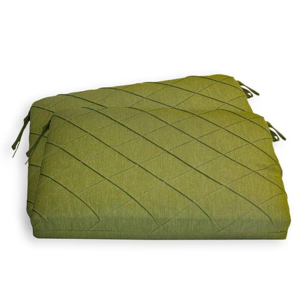 Peak Season Green Quilted Outdoor Seat Pad (2-Pack)-DISCONTINUED