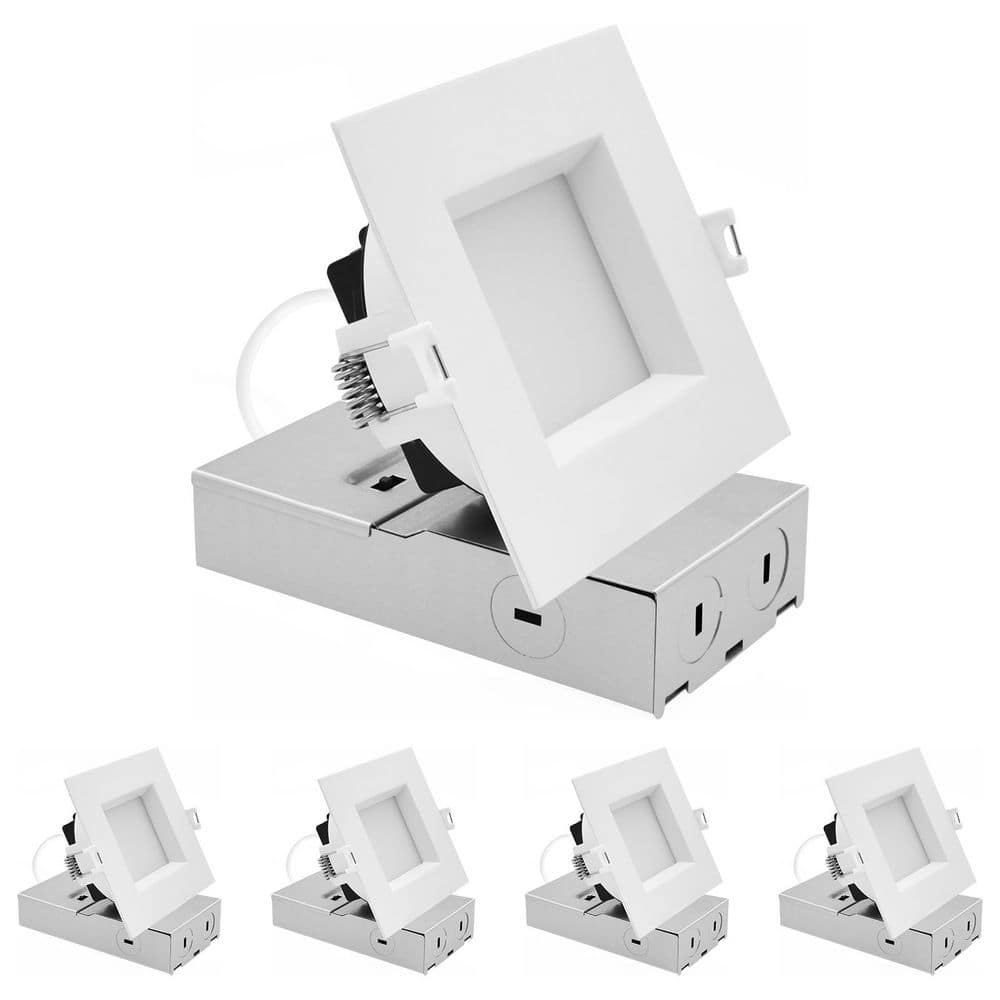 4 In. Integrated LED Square Regressed Mini Panel light, 5CCT, 12/15/19W, 1000/1400/1800LM, Dual Dimmable 90° Beam 4 Pack price history on PriceWatchPro