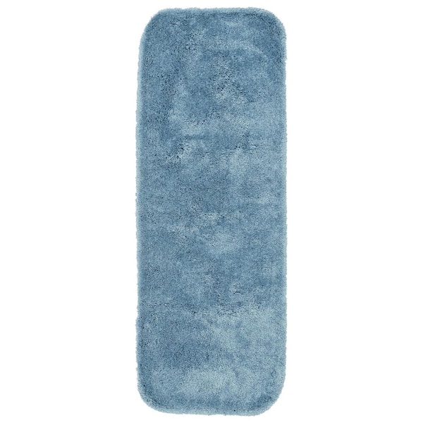 Garland Rug Finest Luxury Basin Blue 22 in. x 60 in. Washable Bathroom Accent Rug