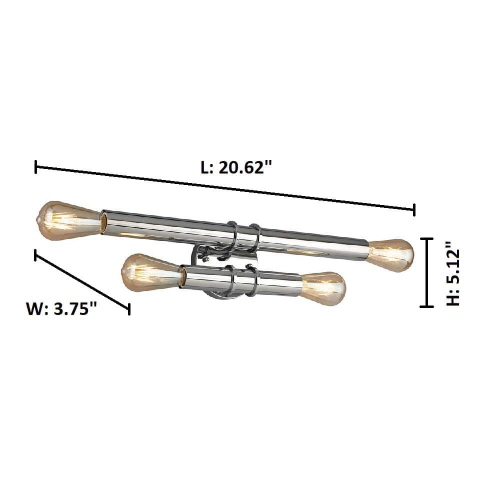 Drucker Chrome Dimmable Cylinder Vanity Light