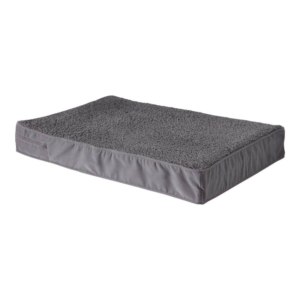 Medium Gray Sherpa Orthopedic Dog Bed with Egg Crate Foam