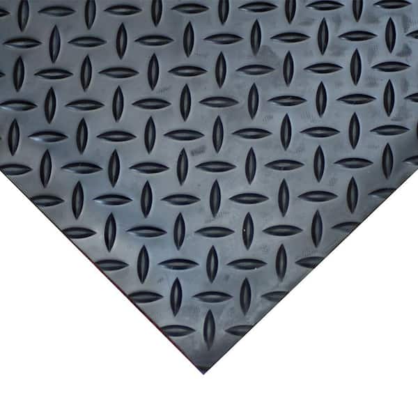 Goodyear Diamond-Plate Rubber Flooring Dark Gray 36 in. W x 96 in. L Rubber Flooring (24 sq. ft.)