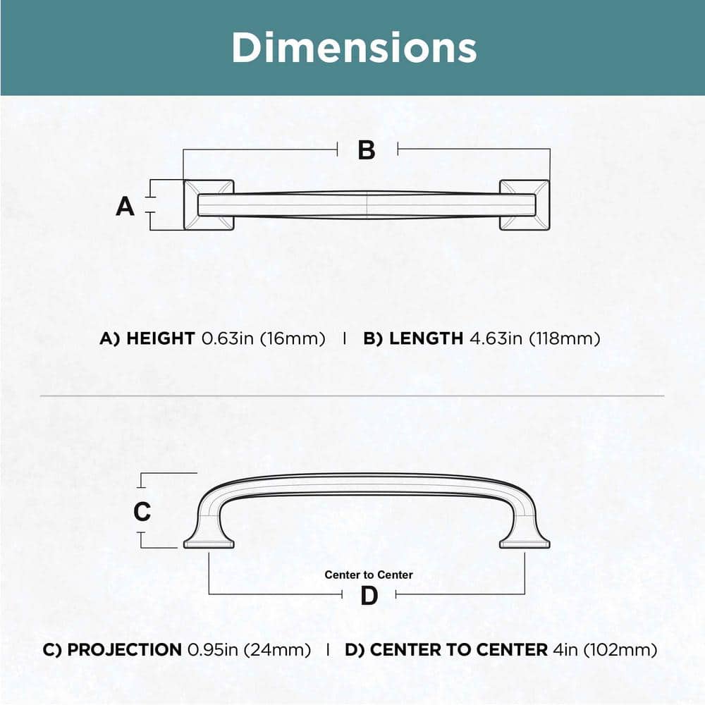 Liberty Essentials 4 in. (102 mm) Satin Nickel Cabinet Drawer Pull (10-Pack)