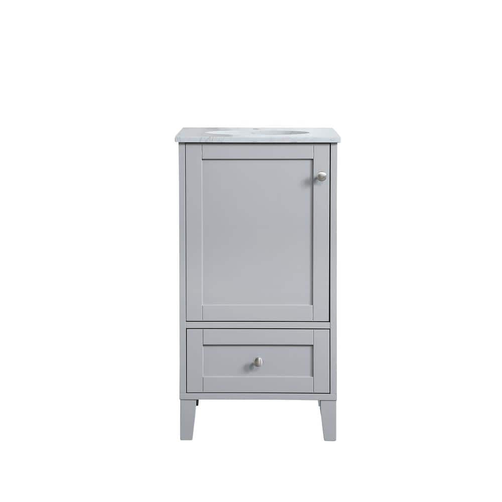 Simply Living 18 in. Single Bathroom Vanity in Grey with Engineered Marble 