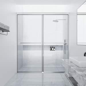 50 in. W to 54 in. W x 70 in. H Framed Bypass Sliding Shower Door with 1/4 in. Tempered Glass and Chrome finish