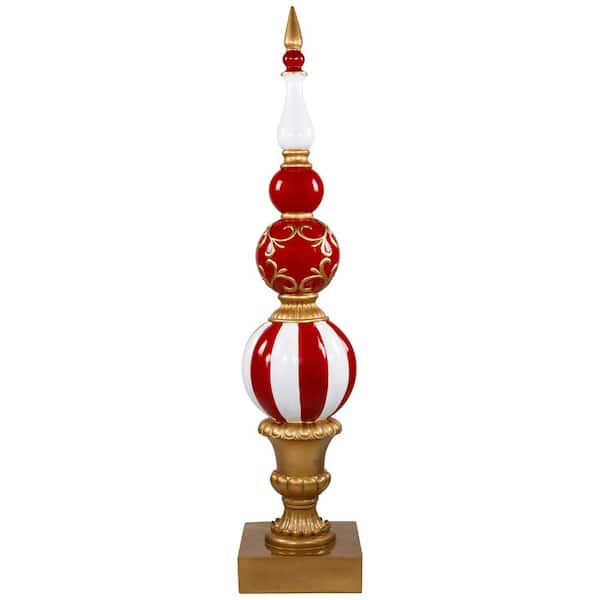 Commercial Size Candy Cane Ball Finial Christmas Decoration 48"-Red and White