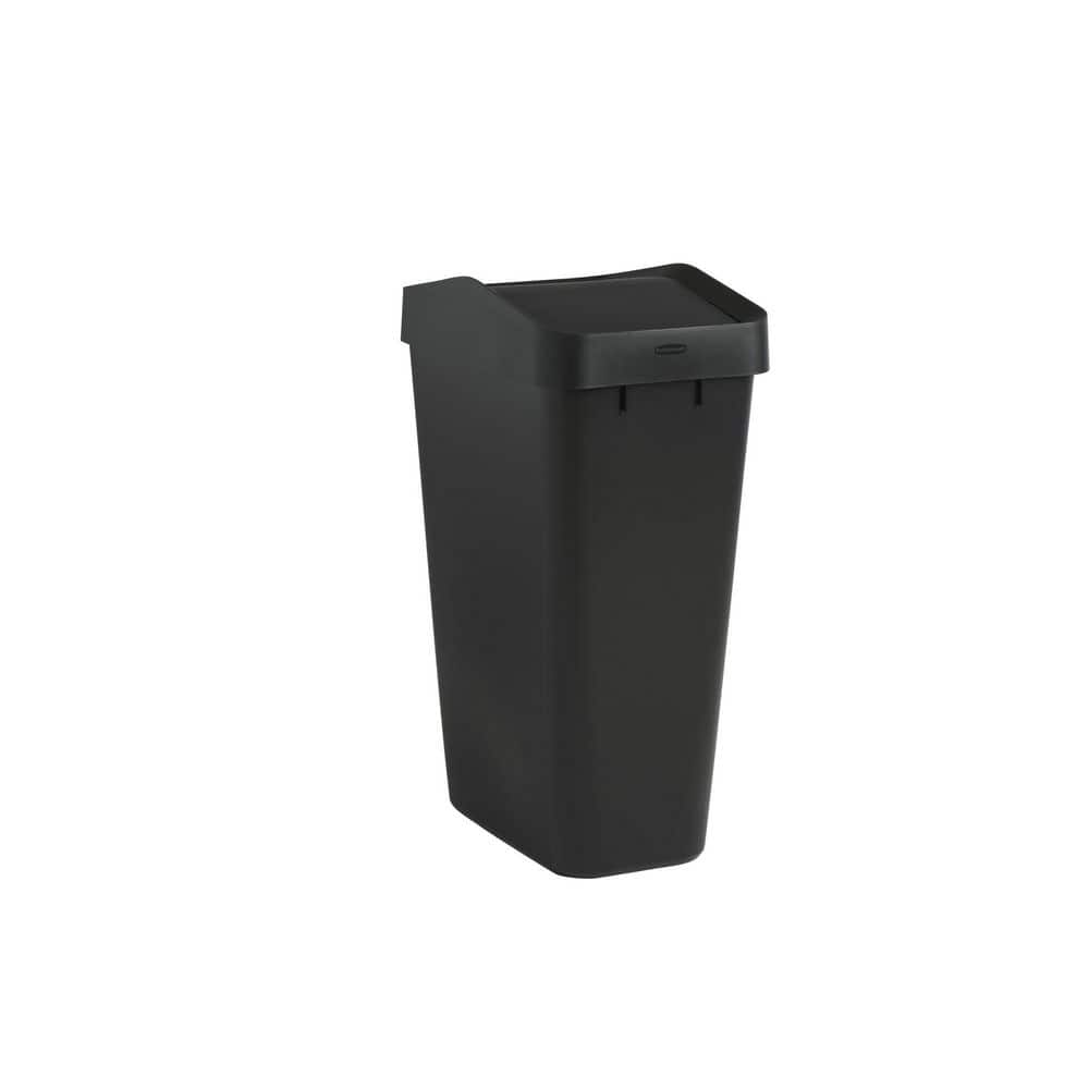Rubbermaid 12.2G Swing Top Trash Can, Black 2170117 - The Home Depot