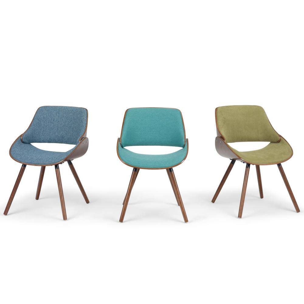 Denim Blue Upholstered Parsons Side Chair with Solid Wood Legs