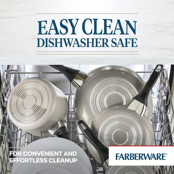 Farberware Easy Clean Aluminum Nonstick Cookware Pots and Pans  Set,11-Piece, Silver 