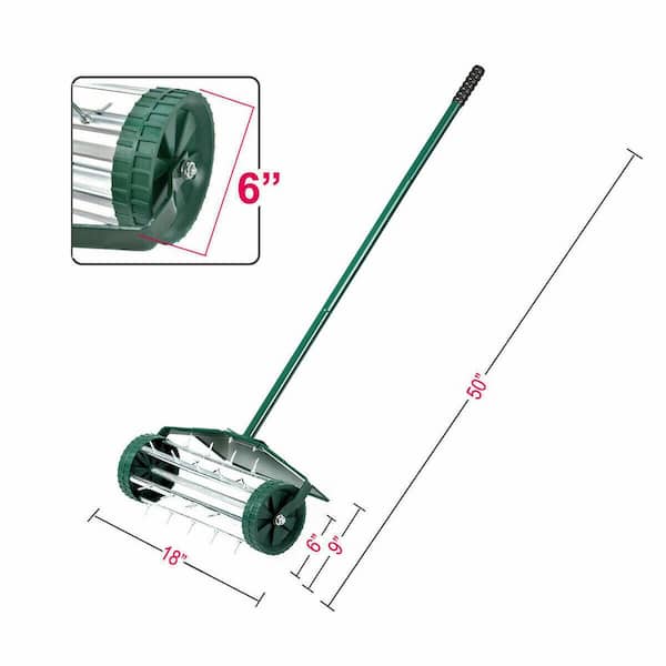 18 in. Garden Rolling Lawn Aerator with Fender