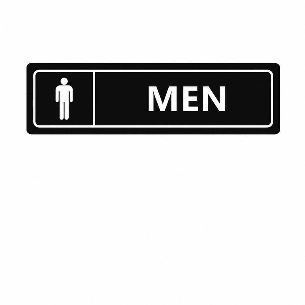 2-Pack 7 in. x 2 in. Black and White Metal Self-Adhesive Restroom Signs UV-Protected for Door or Wall price history on PriceWatchPro