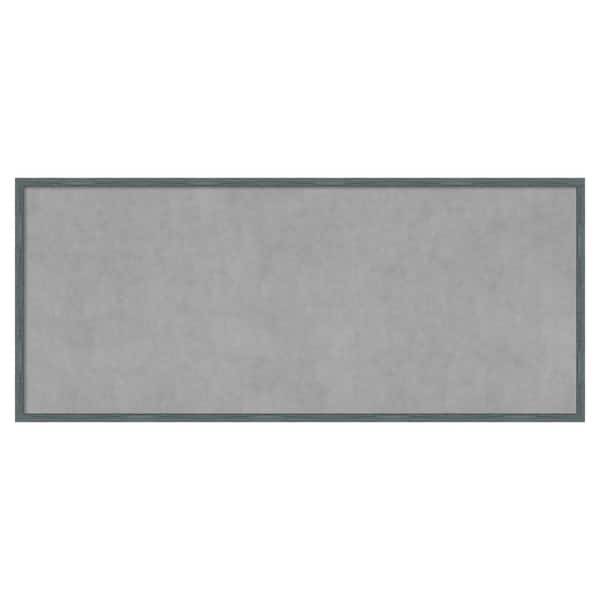 Amanti Art Dixie Blue Grey Rustic Narrow 49 in. x 21 in. Framed Magnetic Board