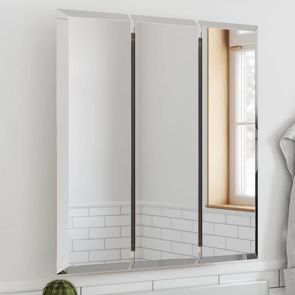 Cyprus 24-Inch White Wood Medicine Cabinet with Mirror