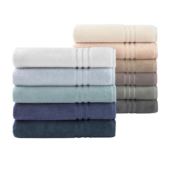 Hotel Collection 2 Bath 2 Hand Towel - Oeko-Tex Quick Dry 4 Set White Gray  New