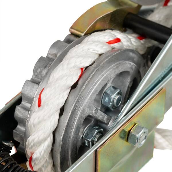3/4 Ton Rope Puller Come Along Winch - Heavy Duty Ratchet Tool With 100ft Rope & 2 Hooks