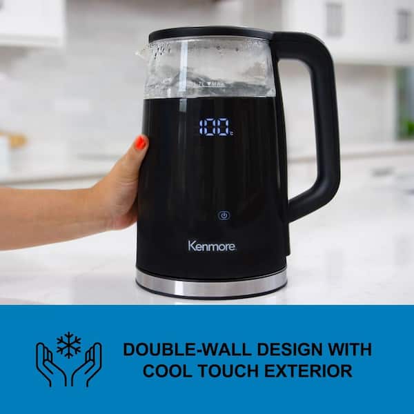Double Wall Electric Glass Kettle with 6 Hours Keep Warm Function