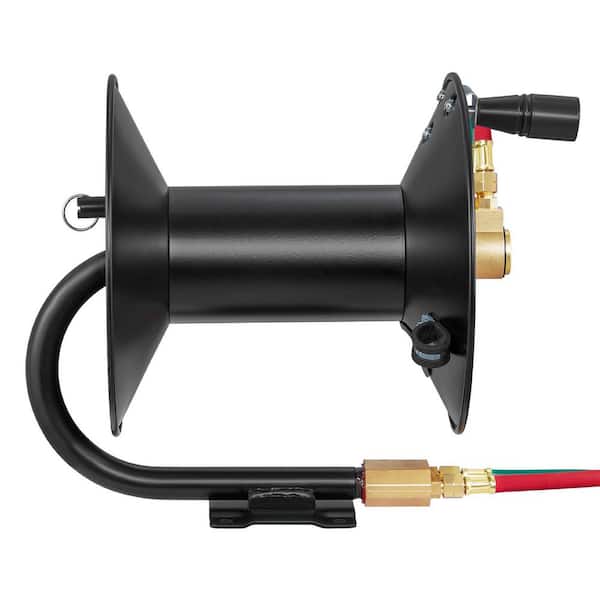 Welding Hose Reel, 10.6 x 14.57 in. L, Hand Crank Rewind Hose Reel with 3 ft. Lead-in Hose and Fittings, 1 Pack
