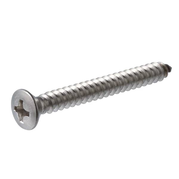 Everbilt #4 x 3/4 in. Phillips Oval Head Stainless Steel Sheet Metal Screw (8-Pack)