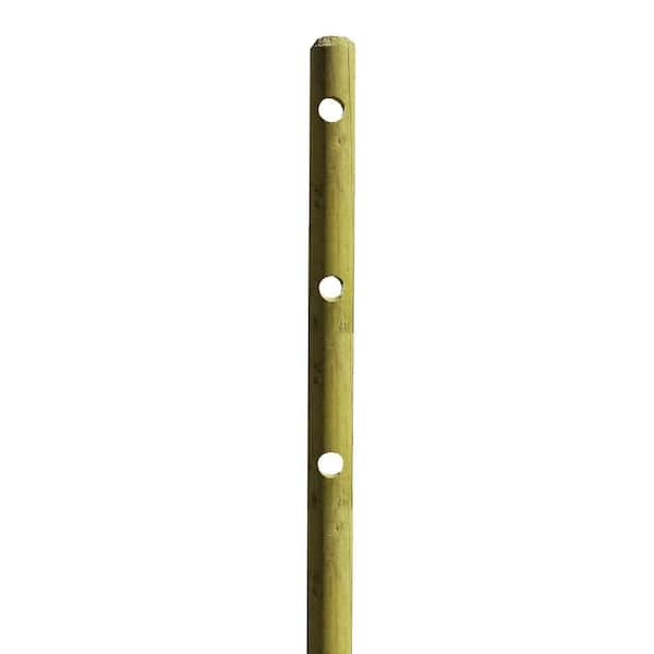 JCT Company 5 in. x 5 in. x 6-1/2 ft. Pressure-Treated Fir 3-Hole Fence Line Post