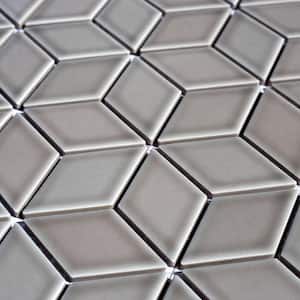 Monet Pebble Gray 11 in. x 12 in. Glossy Porcelain Mosaic Wall and Pool Tile (20 sq. ft./Sheet)
