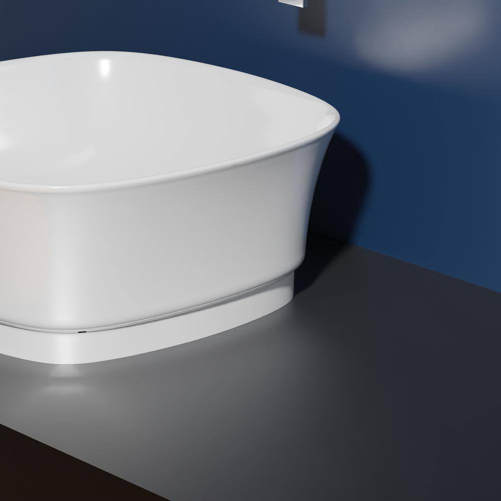White Ceramic Square Wall-Mount Bathroom Sink