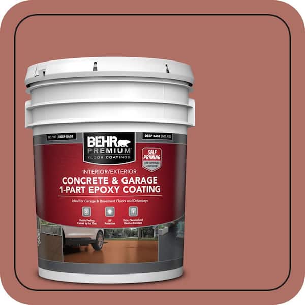 5 gal. #PFC-01 New England Brick Self-Priming 1-Part Epoxy Satin Interior/Exterior Concrete and Garage Floor Paint