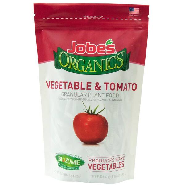 Jobe's Organics 1.5 lb. Organic Granular Vegetable and Tomato Plant Food Fertilizer with Biozome, OMRI Listed