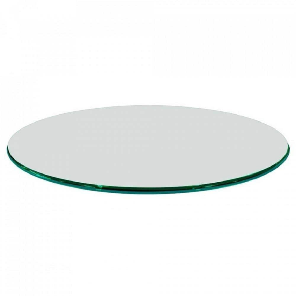 Fab Glass And Mirror 24 In Clear Round Glass Table Top