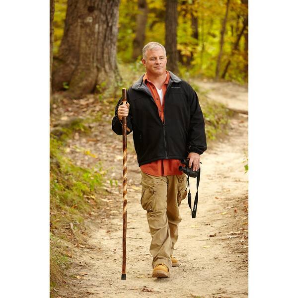 Brazos Walking Sticks 37 in. Twisted Oak or Ash Derby Walking Cane in Flint  502-3000-0047 - The Home Depot