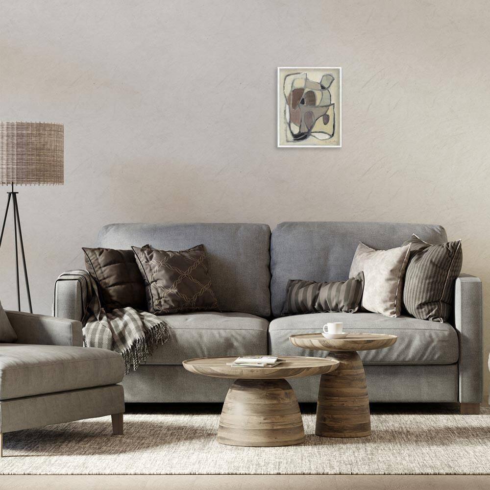 Rustic Curved Shapes Abstract by Lanie Loreth White Framed Abstract Giclee Art Print 14 in. x 11 in. price history on PriceWatchPro
