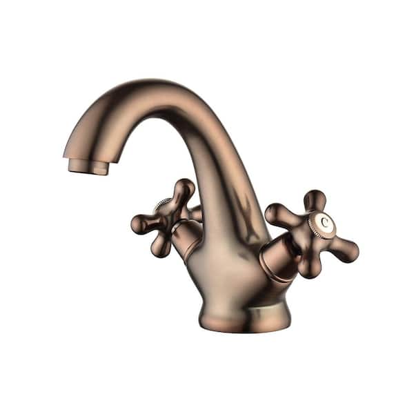 Unbranded Double-Handle Single-Hole Bathroom Faucet in Bronze