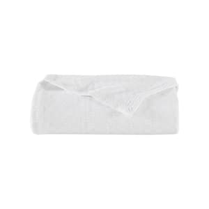 Ripple Cove 1-Piece White Cotton Full/Queen Blanket