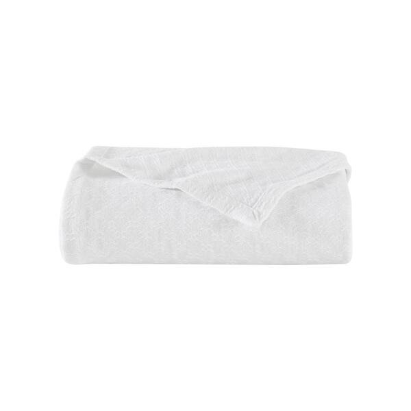 Nautica Ripple Cove 1-Piece White Cotton King Blanket