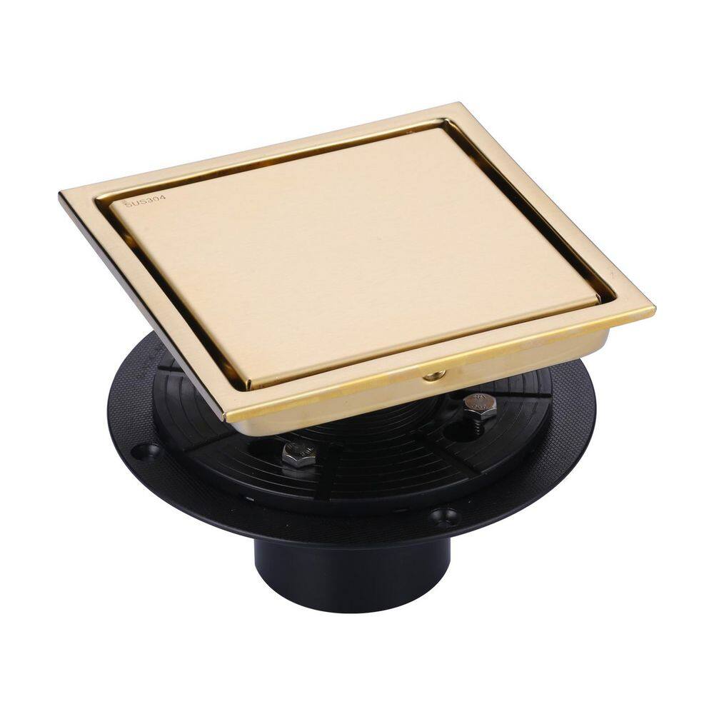 6 in. x 6 in. Stainless Steel Square Tile-In Shower Drain in Brushed Gold price history on PriceWatchPro