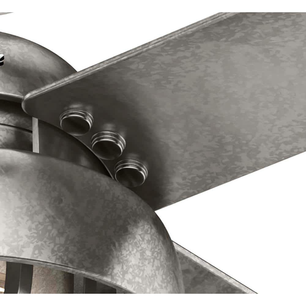 52" Painted Galvanized 4-Blade Ceiling Fan with LED Light Kit