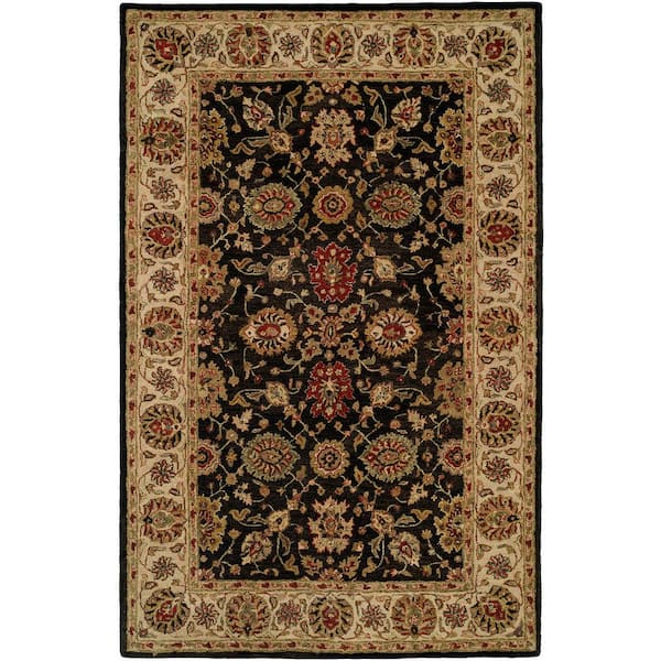 Black/Ivory 4 ft. x 6 ft. Area Rug